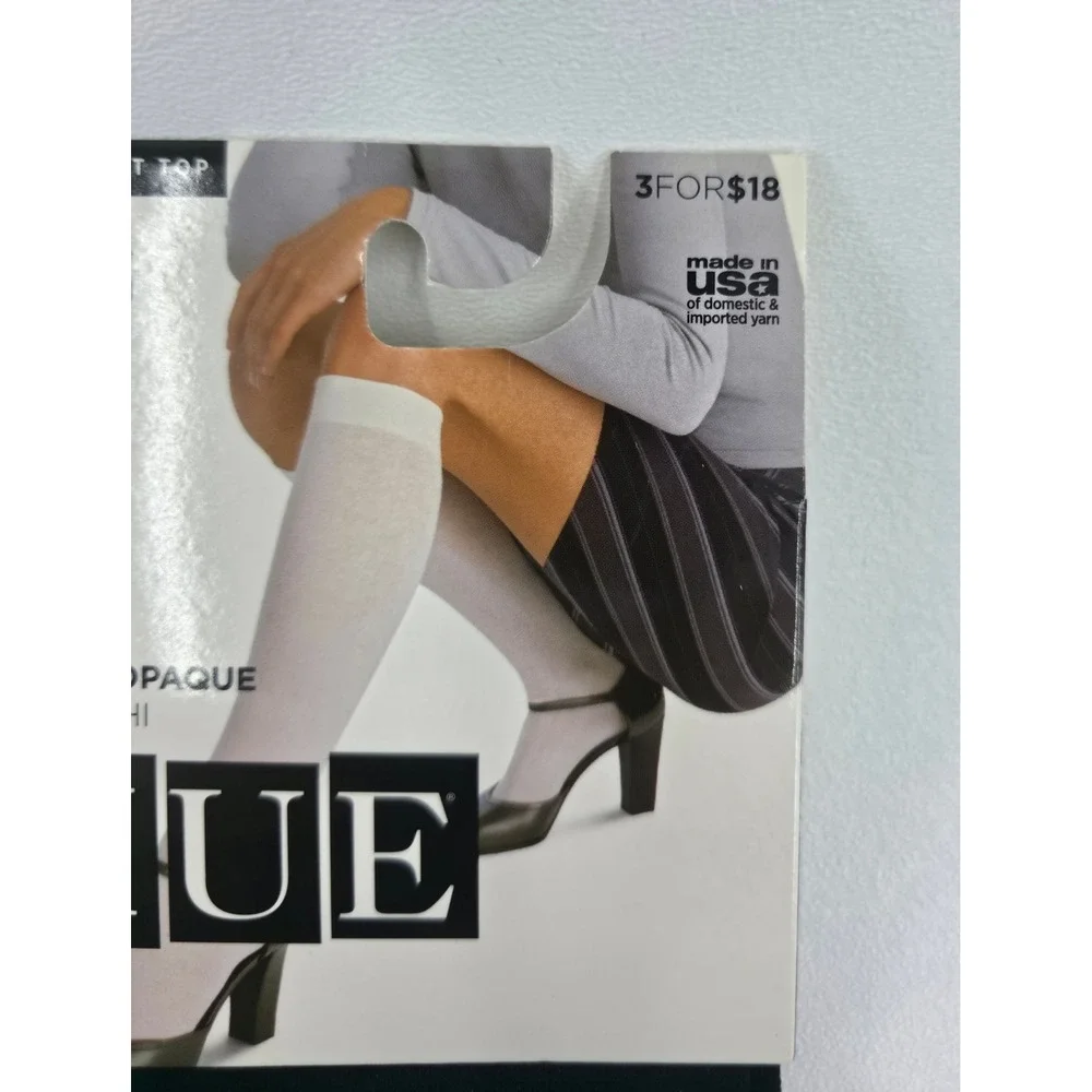 Hue Soft Opaque Knee-Hi Socks Lot of 3 Black Comfort Top Size 1 & 2 Plus DD1015